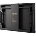 Fibogollo Set of 2 Bamboo Serving Trays with Metal Handles(Black) - style: Black-Medium and Large Set