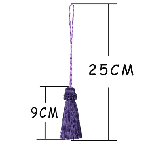 8PCS Tassel Key Colorful Tassel for Cord Loop,Elegant Handmade DIY Craft Accessory Home Decoration (Purple) - color: Purple