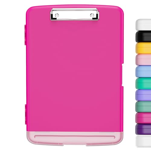 Hongri Clipboard with Storage with Pencil Case, 8.5 x 11 Storage Clip Board - color: Red