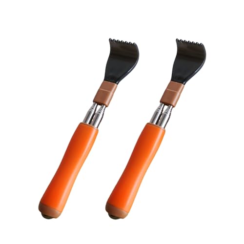 Portable Extendable Double-Pole Back Scratcher（8.3-21.3in），Hand Massager for Scratching Itches, Strong and Sturdy,Good Practical and Novel Gifts for Friends and Family. (Orange, 2 Pack) - color: Orange, size: 2 Pack