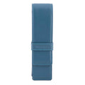 DiLoro Leather Pen Case Pouch Holder for Two Fountain Ballpoint Rollerball Pens or Pencils (Sololio Blue) - color: Sololio Blue