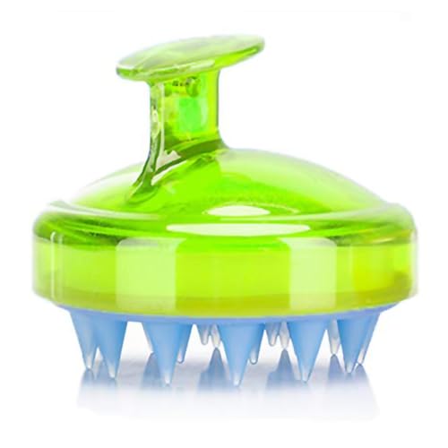 INVODA Scalp Massager Shampoo Brush Soft Silicone Bristles for Dandruff Removal & Hair Growth, Waterproof Wet/Dry Use, Men, Women & Pets - color: Green