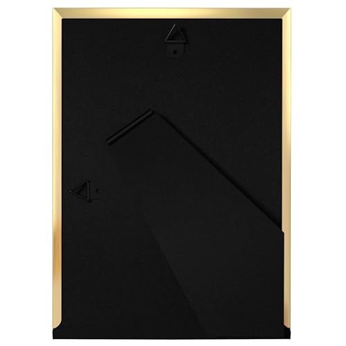 eletecpro 4x6 Enamel Picture Frame with Real Glass Cover, Black, 2-Pack - color: Black & Gold, size: 4x6