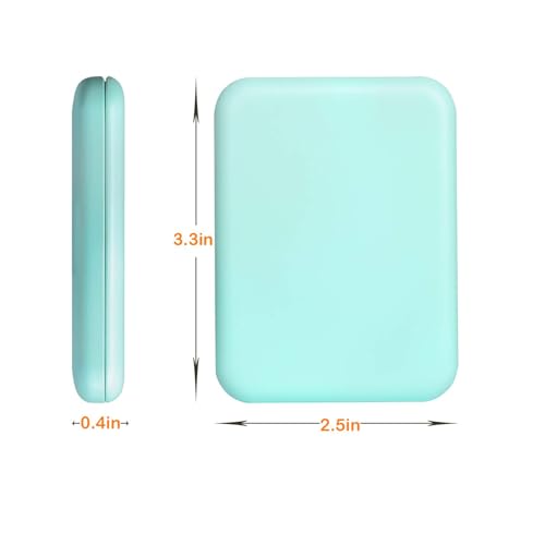 Kintion Pocket Mirror, 1X/3X Magnification LED Compact Mirror (Cyan) - color: Cyan