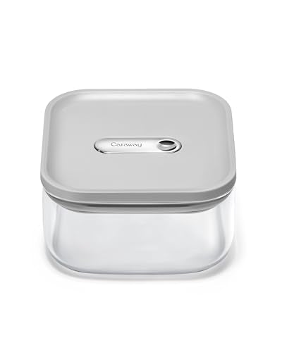 Caraway 1 qt Glass Airtight Food Storage Container with Lid - color: Gray, size: 1qt Container