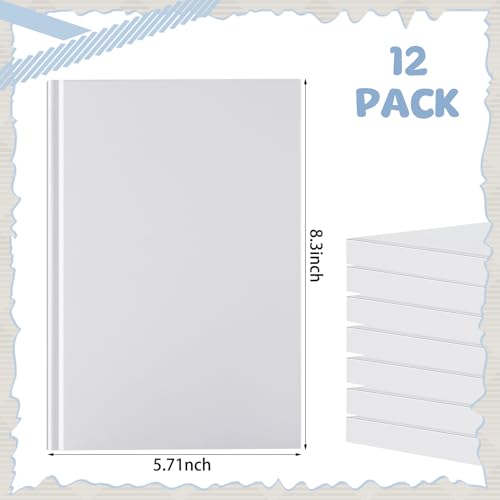 Henoyso 12 Pcs A5 Blank Notebook Journal Hardcover Sketchbook, 8.3 x 5.7 in - color: White, size: 8.3x5.7 Inch