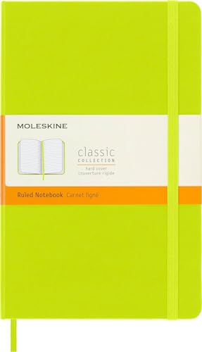 Moleskine Classic Notebook, Hard Cover, Ruled/Lined, Large (5" x 8.25"), Lemon Green, 240 Pages