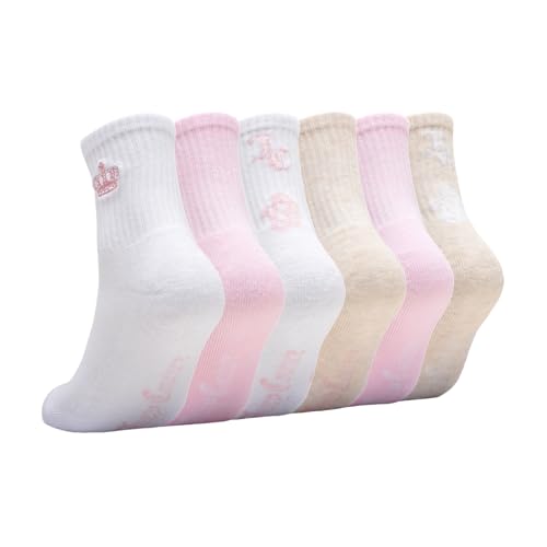 6 Pack Juicy Couture Sequence Juicy HC Shortie Crew Socks