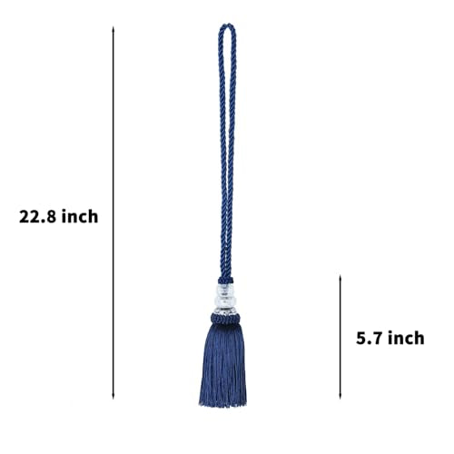 2 Pack Curtain Tiebacks with Tassel, Navy - color: Navy, size: 2