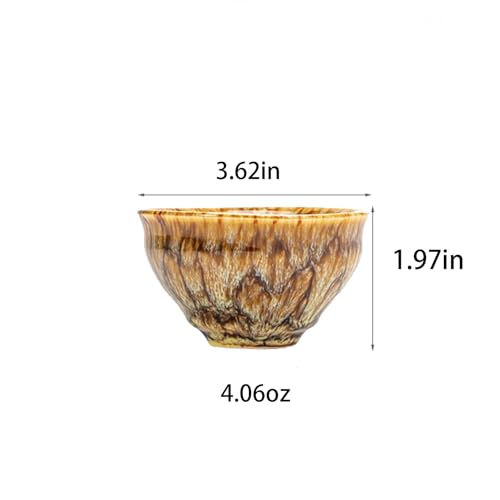 chinese tea cups,gongfu Ceramic Teacup Set, 4.06 oz (120 ml), Set of 5, 5 Colors