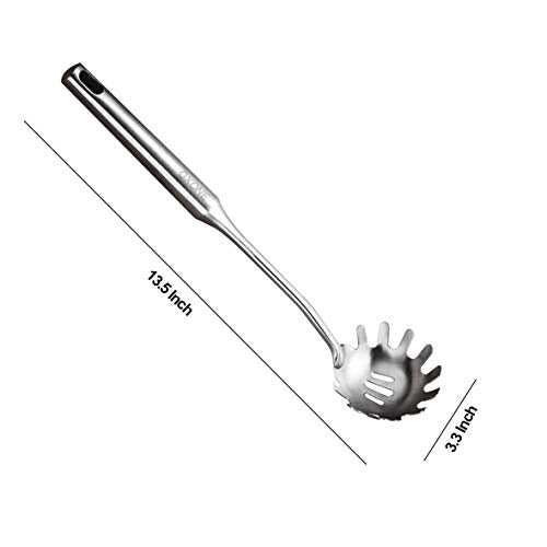 Spaghetti Spoon,304 Stainless Steel Pasta Spoon,Silver/13.8Inch - style: Pasta Spoon