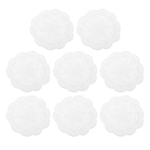uxcell Crochet Doilies Round Lace Placemats for Decoration 8" White 8Pcs - color: White