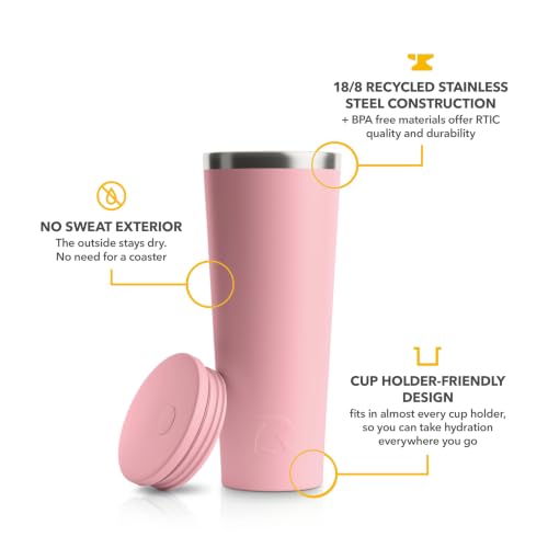RTIC 28oz Everyday Tumbler, Insulated, Ceramic Lined, Dusty Rose - color: Dusty Rose, size: 28 Ounces