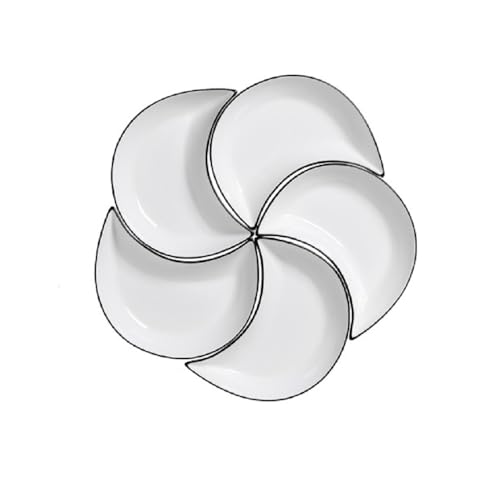 5pcs Porceline Serving Trays and Platters Ceramic Divided Serving Dishes Set Large White Decorative Appetizer Food Sushi Snacks Nuts Curry
