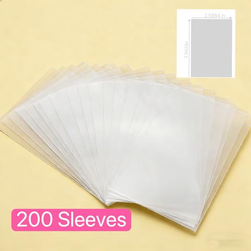 200 Count Clear Plastic Photo Card Protectors Sleeves, 2.6x3.5 Inches Transparent Acid-Free Waterproof Card Sleeves for Kpop Photocard, Polaroid, Instax Mini, Trading Card Collection (200)