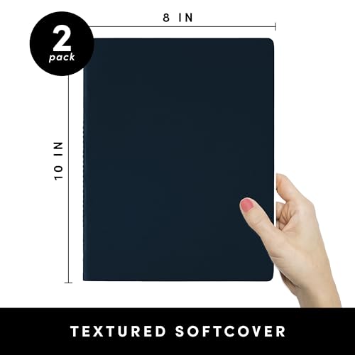 PAPERAGE Soft Cover Lined Journal Notebook, 2 Pack, (Navy), 100 Pages, Large 7.5 inches x 9.5 inches, College Ruled, Ideal for Note Taking & Travel Journal - color: Navy, style: Lined 100pgs (2 Pack)
