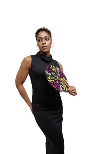 Kente African Print Foldable Hand Fan - color: Tama