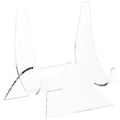 Plymor Clear Acrylic Double-Scoop Display Easel, 4.875" H x 4.75" W x 4" D - size: 4.875" x 4.75" x 4"