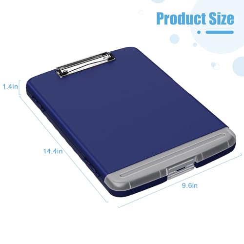 Hongri Clipboard with Storage with Pencil Case, 8.5 x 11 Storage Clip Board - color: Navy Blue