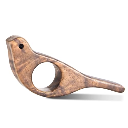 Walnut Bird Book Page Holder, Smooth Finish Wood Book Holder for Reading, Ideal Book Reader Gifts, Book Worm Gifts for Women, Thumb Book Page Holder - For Book Lovers & Literary Gifts (Large) - size: Large