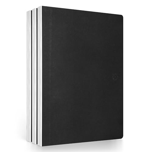 Notsu Dot Grid Lay Flat Notebook 3-Pack, 6" x 8.5" - color: White, size: 6" x 8.5" (Pack of 3)
