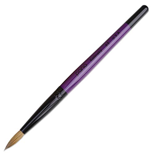 PANA Pure Kolinsky Hair Acrylic Nail Brush - Round Shape Black Ferrule with Purple Wood Handle (Size 6) - color: Purple, size: Size 6