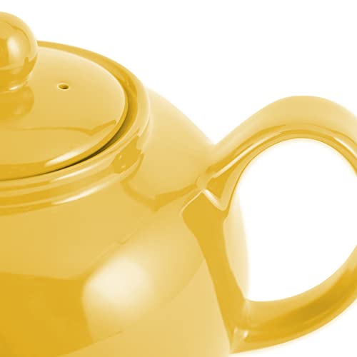 RSVP International Stoneware Teapot Collection, Microwave and Dishwasher Safe, 42 oz, Yellow - color: Yellow, size: 42 oz
