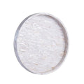 PEMAR Round Mother of Pearl Tray 11", White Iridescent Decorative Tray