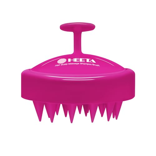 HEETA Scalp Massager Hair Growth Scrubber for Dandruff Removal Hair Care - color: Hot Pink