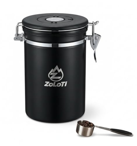 Coffee Canister, 22 oz, Airtight Stainless Steel