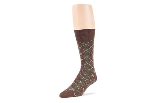 7BIGSTARS Men Cotton Patterned Crew Dress Socks 4-6 Pack, L 9-12 - color: 02b - Brown, Olive Green, Khaki (A40)