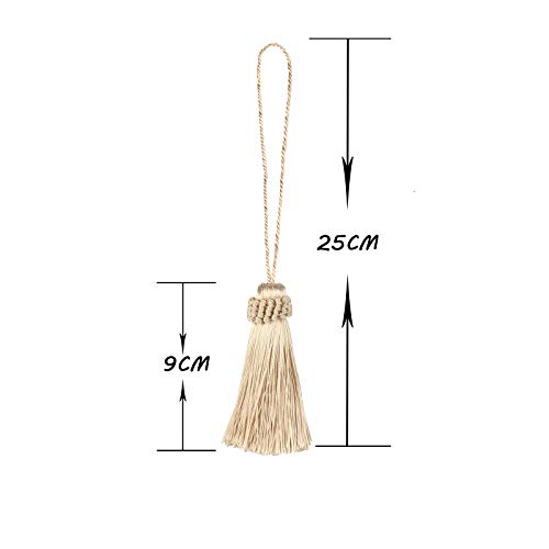 8PCS Tassel Key Colorful Tassel for Cord Loop,Handmade Tassels - color: Beige