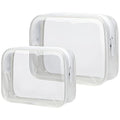 PACKISM Clear Makeup Bag Travel - TSA Approved Toiletry Bag, 2 Matte White - color: Matte White, size: Mixed Size Series (1 Medium + 1 Large)
