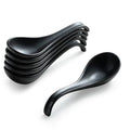 Gomakren Asian Soup Spoons, Ramen Spoons Set of 6 with Long Handle, Black - color: Black