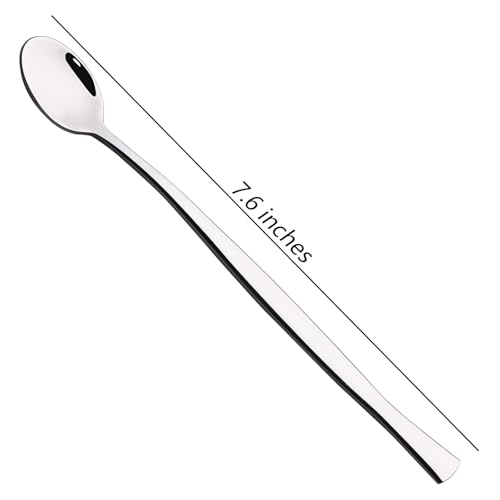 8-Pieces ce Cream Spoons, Stainless Steel Long Handle Spoon