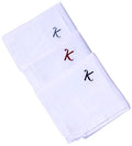 Monogrammed Handkerchiefs for Men 3-Pack Cotton, White Hankies - color: K