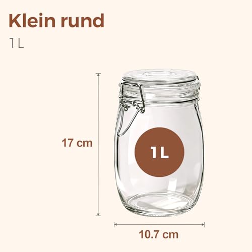 ComSaf Glass Jars with Airtight Lids 34oz 3 Pack Pantry Storage Coffee - size: 34oz*3