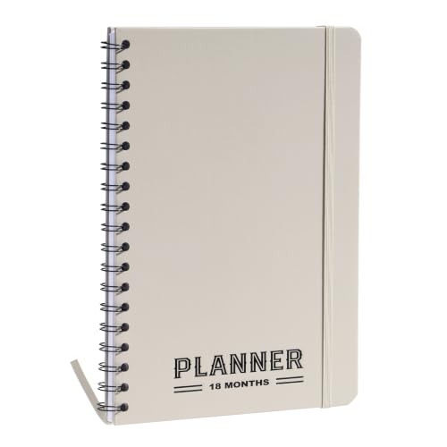 Nextnoid B5 18-Month Undated Monthly Planner, Hardcover, Beige - color: c-Beige, style: a-Monthly Undated