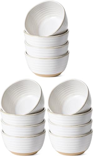 LE TAUCI Small Bowls 10 oz, Ice Cream Bowl, Ceramic Stoneware Bowl, Bowls Set for Dessert, Fruits, Side Dishes, Suit For Housewarming - 4.5 Inch, Set of 4, Arctic white (Pack of 3) - size: 4.5 inch (Pack of 3)