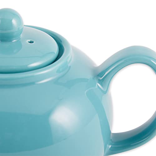 RSVP International Stoneware Teapot Collection, Microwave and Dishwasher Safe, 16 oz, Turquoise - color: Turquoise, size: 16 oz
