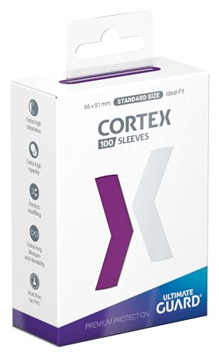 Ultimate Guard Cortex Outer Card Sleeves, 100 Standard Size TCG Sleeves, 66 x 91mm, Purple Back, Glossy Finish, No PVC & Acid-Free, High Clarity - color: Purple, size: Standard Glossy
