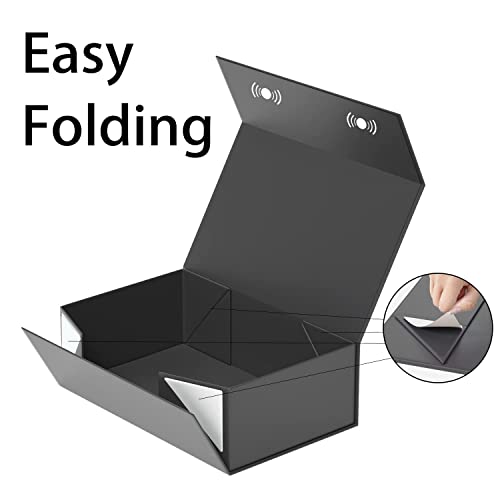 RYDDOY Black Gift Box, 13.8x9.5x4.3'' Large Gift Boxes with Lids - color: Black, size: 13.8 x 9.5 x 4.3 Inch