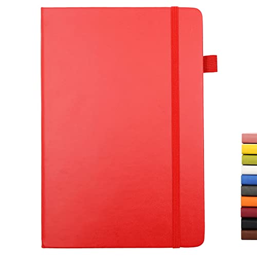 Lined Journal Notebooks with Pen Loop, Hardcover Notebook Journal for Work, 100Gsm Premium Thick Paper with Inner Pocket, Medium 5.7''''x8.4'''', ?bright Red, Ruled, 1 Pack - color: Bright-red, size: 1 Pack