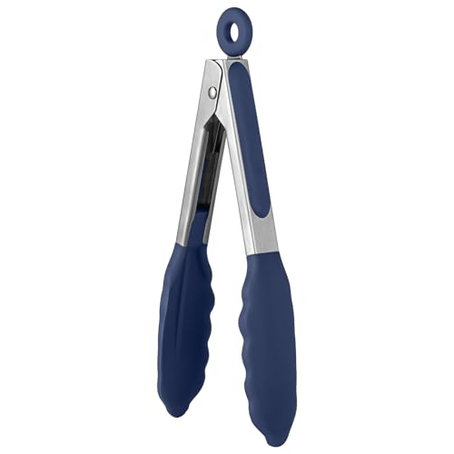 U-Taste Kitchen Tong for Cooking, 600ºF Heat-Resistant, 7in/Midnight Blue - color: Midnight Blue, size: 7 inch