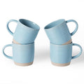 famiware Coffee Mugs Set of 4, 13 oz Mug Set, Ceramic Cup Set with Handle - color: Constellation- Ice Blue, size: 4 Count (Pack of 1)