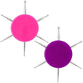 2pcs Nail Dotting Tool, 6-in-1 Metal Dotting Tool Nail Art, 2 Colors - color: Purple, Pink, 2pcs