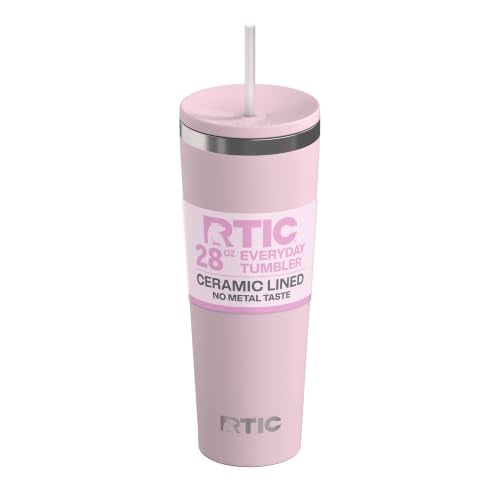 RTIC 28oz Everyday Tumbler, Insulated, Ceramic Lined, Pale Pink - color: Pale Pink, size: 28 Ounces