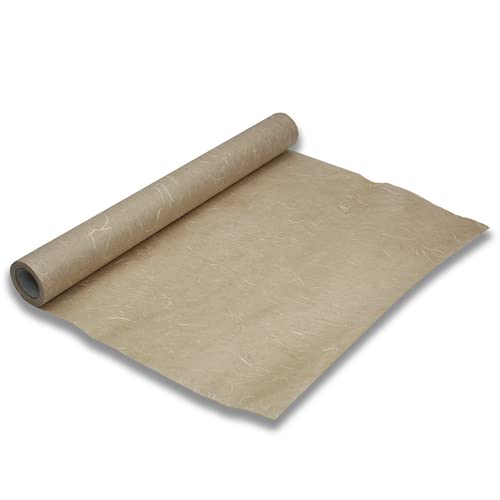 Korean Traditional Mulberry Paper, Colored Hanji Paper Roll, Natural Fiber Texture, Unyong (Ocher, 10.4" x 787.4") - color: Ocher, size: 10.4" x 787.4"