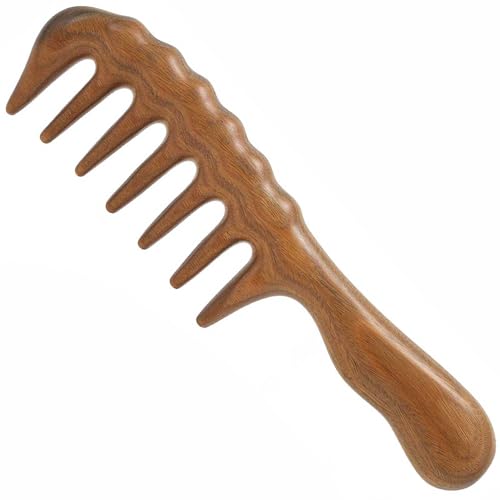 Massage Comb - Wooden Scalp Massager and Gua Sha for Hair Growth, Green Sandalwood Loc Comb for Women and Men - style: 01 Classic