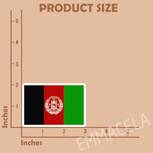 (3PCS) Afghanistan Flag stickers, Countries Flag Stickers, Waterproof Vinyl Decals For Laptops, Tumblers, Water Bottles, Books, Scrapbooks, Size 3 x 2.1 Inch - color: Afghanistan
